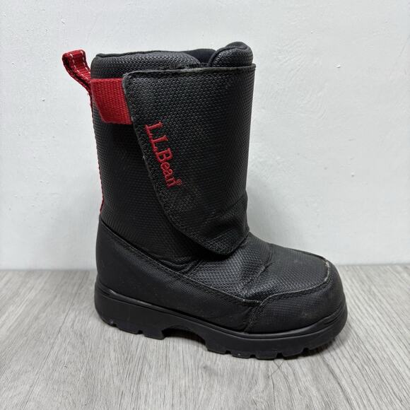 L.L.Bean Big Kids' Northwoods Snow Winter Boots Black Red Size 10 - Picture 6 of 9